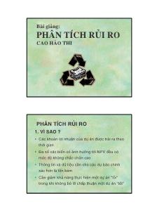 Bài giảng Phân tích rủi ro - Cao Hào Thi