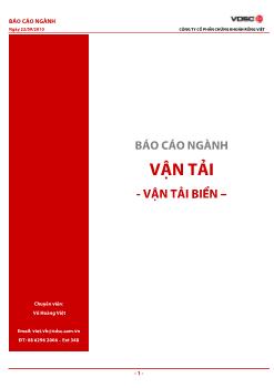 Báo cáo Ngành vận tải - Vận tải biển