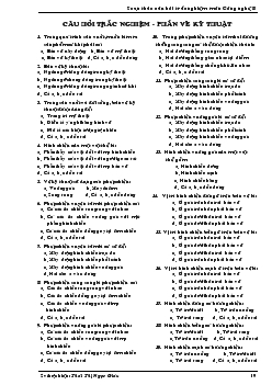 Câu hỏi trắc nghiệm môn Công nghệ 8 - Phần Vẽ kỹ thuật