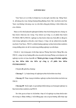 Chuyên đề Đánh giá thực trạng triển khai nghiệp vụ bảo hiểm thân tàu biển tại công ty cổ phần bảo hiểm Petrolimex