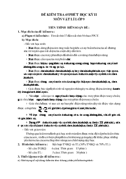 Đề kiểm tra 45 phút học kỳ 2 môn Vật lý Lớp 9