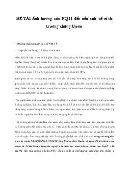 Đề tài Ảnh hưởng của NQ11 đến nền kinh tế và thị trường chứng khoán