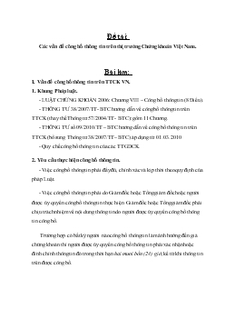 Đề tài Các vấn đề công bố thông tin trên thị trường chứng khoán Việt Nam