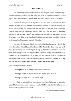 Đề tài Công tác thu bảo hiểm xã hội ở bảo hiểm xã hội quận Ba Đình - Hà Nội: Thực trạng và giải pháp