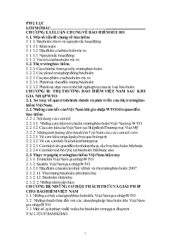 Đề tài Đánh giá xu hướng phát triển của thị trường bảo hiểm rủi ro sau khi Việt Nam gia nhập WTO