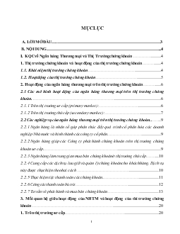 Đề tài Hoạt động của ngân hàng thương mại trên thị trường chứng khoán ở Việt Nam: Một số giải pháp và phương hướng hoàn thiện