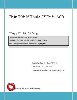 Đề tài Phân tích kĩ thuật cổ phiếu AGD công ty cổ phần Gò Đàng