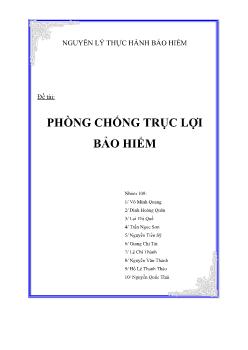 Đề tài Phòng chống trục lợi bảo hiểm