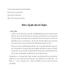 Đề tài Quyền tiên mãi Rights