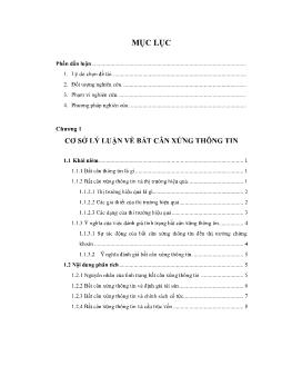 Đề tài Thực trạng và các giải pháp giảm thấp tình trạng bất cân xứng thông tin