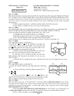 Đề thi chọn học sinh giỏi Lớp 9 cấp tỉnh môn Vật lý