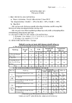 Đề thi học kì 1 môn Vật lí 8