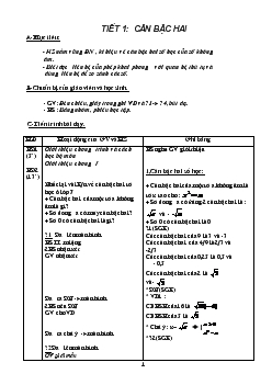 Giáo án Đại số 9 - Tiết 1-19