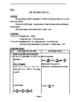 Giáo án Hình học 9 - Học kỳ 2