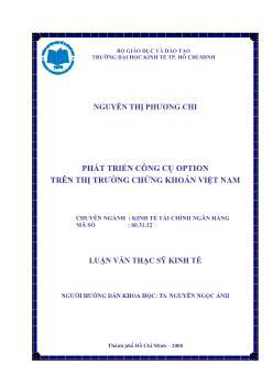 Luận văn Phát triển công cụ Option trên thị trường chứng khoán Việt Nam