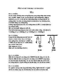 Một số đề thi học sinh giỏi Vật lý Lớp 8