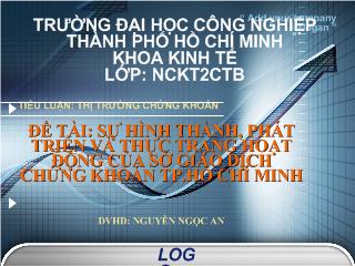 Tiểu luận Sự hình thành, phát triển và thực trạng hoạt động của sở giao dịch chứng khoán TP Hồ Chí Minh