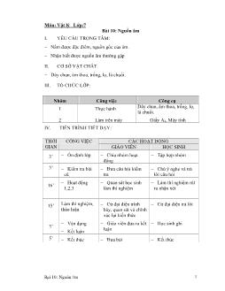 Vật lý Lớp 7 - Bài 10: Nguồn âm