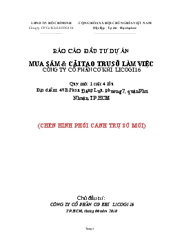 Báo cáo Đầu tư dự án mua sắm và cải tạo trụ sở làm việc công ty cổ phần cơ khí Licogi 16