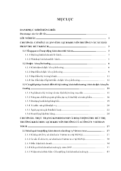 Chuyên đề Giải pháp nhằm thu hút khách là các hãng, tổ chức, công ty trong nước đi chương trình du lịch khuyến thưởng của công ty Viettran Tour