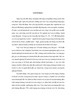 Chuyên đề Hoàn thiện công tác tổ chức và quản lý lao động đối với hướng dẫn viên nhằm nâng cao chất lượng chương trình du lịch tại công ty cổ phần du lịch thanh niên Thành phố Hồ Chí Minh