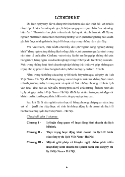 Chuyên đề Một số giải pháp và khuyến nghị nhằm phát triển hoạt động kinh doanh du lịch lữ hành của công ty du lịch Việt Nam - Hà Nội