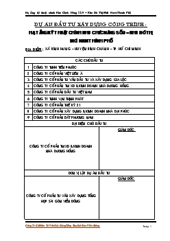 Đề tài Dự án đầu tư xây dựng công trình hạ tầng kỹ thuật chính khu chức năng số 9 khu đô thị mới Nam TP HCM