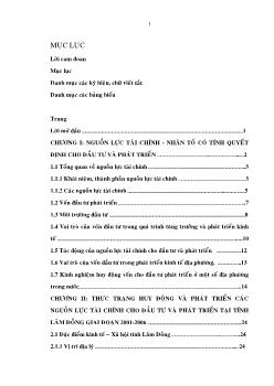 Đề tài Gia tăng nguồn lực tài chính cho đầu tư phát triển kinh tế Lâm Đồng theo định hướng đến năm 2020