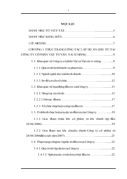 Đề tài Hoàn thiện công tác lập dự án đầu tư tại công ty cổ phần vật tư vận tải xi măng