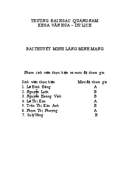 Đề tài Lăng Minh Mạng trong hệ thống lăng tẩm Huế