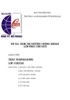 Đề tài Năm thị trường chứng khoán lớn nhất thế giới