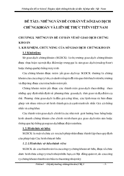 Đề tài Những vấn đề cơ bản về Sở giao dịch chứng khoán và liên hệ thực tiễn Việt Nam