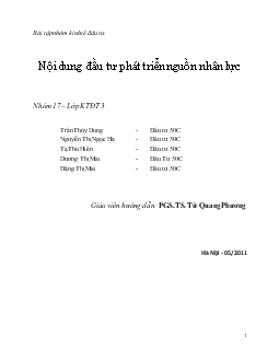 Đề tài Nội dung đầu tư phát triển nguồn nhân lực