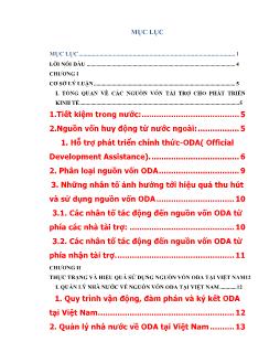 Đề tài ODA - Một trong những nguồn lực phát triển của Việt Nam