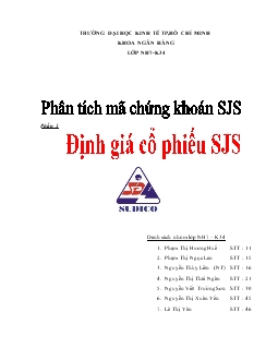 Đề tài Phân tích mã chứng khoán SJS - Phần 3: Định giá cổ phiếu SJS