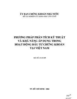 Đề tài Phương pháp phân tích kỹ thuật và khả năng áp dụng trong hoạt động đầu tư chứng khoán tại Việt Nam