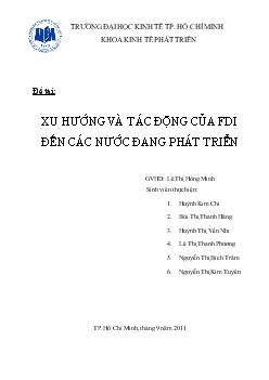 Đề tài Xu hướng và tác động của FDI đến các nước đang phát triển