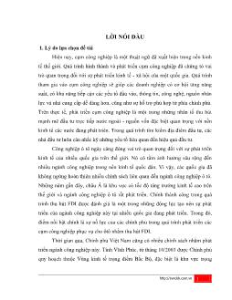 Khóa luận Phát triển cụm công nghiệp ô tô nhằm thu hút đầu tư trực tiếp nước ngoài tại Vĩnh Phúc