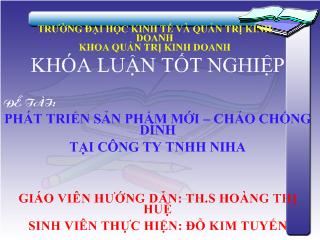 Khóa luận Phát triển sản phẩm mới: Chảo chống dính tại công ty TNHH NIHA (Slide)