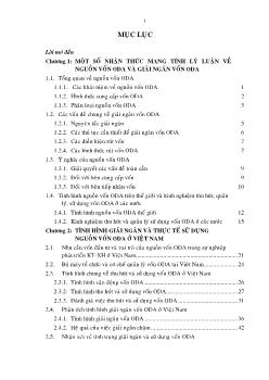 Luận án Các giải pháp để nâng cao hiệu quả quản lý và đẩy nhanh tiến độ giải ngân nguồn vốn ODA ở Việt Nam