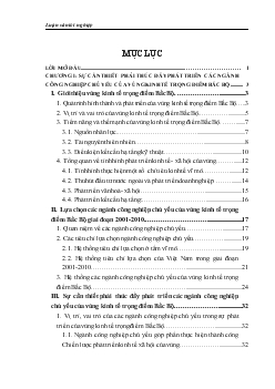 Luận văn Giải pháp thúc đẩy phát triển các ngành công nghiệp chủ yếu của vùng kinh tế trọng điểm Bắc Bộ