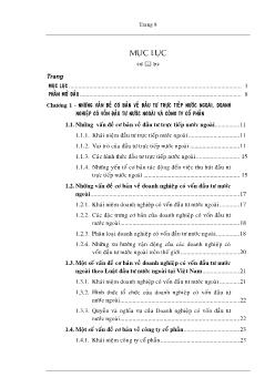 Luận văn Một số giải pháp đẩy nhanh tiến trình chuyển đổi doanh nghiệp có vốn đầu tư nước ngoài sang hoạt động theo hình thức công ty cổ phần ở Việt Nam