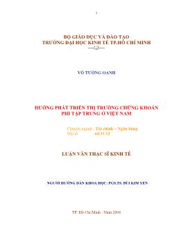 Luận văn Phát triển thị trường chứng khoán phi tập trung ở Việt Nam