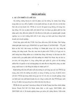 Luận văn Thực trạng và một số giải pháp nhằm thúc đẩy các doanh nghiệp tiềm năng lên niêm yết trên thị trường chứng khoán Việt Nam