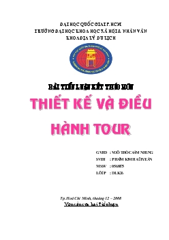 Tiểu luận Thiết kế và điều hành Tour