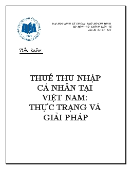 Tiểu luận Thuế thu nhập cá nhân tại Việt Nam: Thực trạng và giải pháp