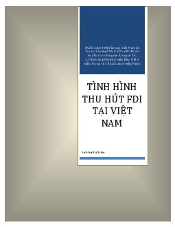 Tình hình thu hút FDI tại Việt Nam