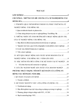 Đề tài Thực trạng tổ chức kế toán của công ty đóng tàu Hồng Hà năm 2006