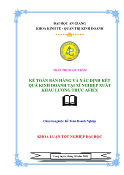 Khóa luận Kế toán bán hàng và xác định kết quả kinh doanh tại xí nghiệp xuất khẩu lương thực AFIEX