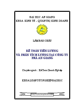 Khóa luận Kế toán tiền lương và phân tích lương tại công ty phà An Giang